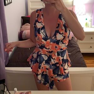 BRAND NWOT UK2LA Floral Peplum Romper